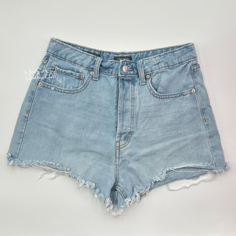 Wild Fable Light Wash Highest Rise Cutoff Denim Shorts Size 6